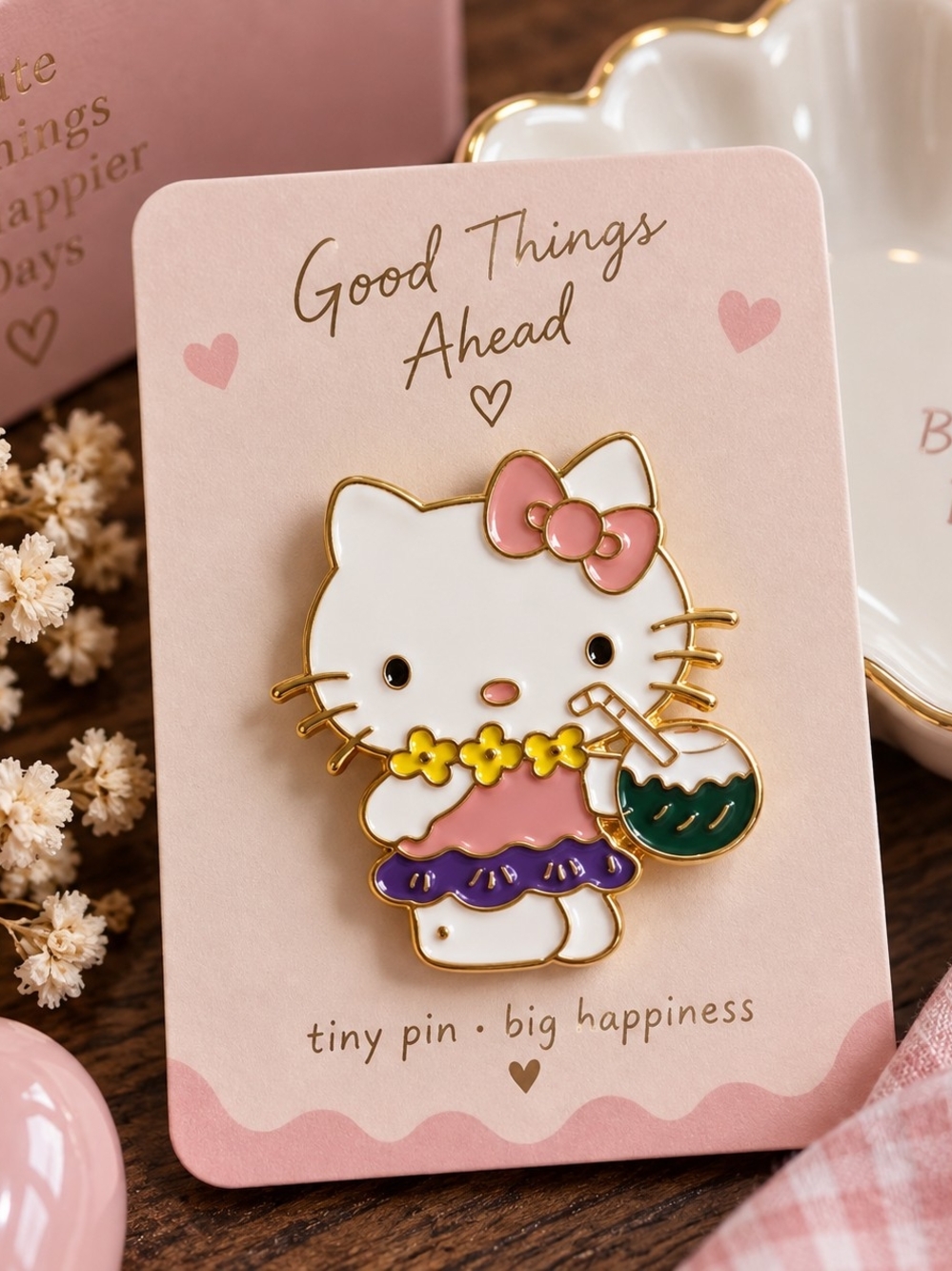 Hello Kitty Tropical Enamel Pin New
